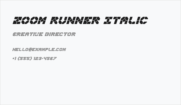 Zoom Runner Italic Business Card