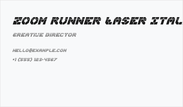 Zoom Runner Laser Italic Business Card