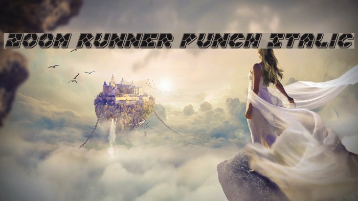 Zoom Runner Punch Italic Font examples