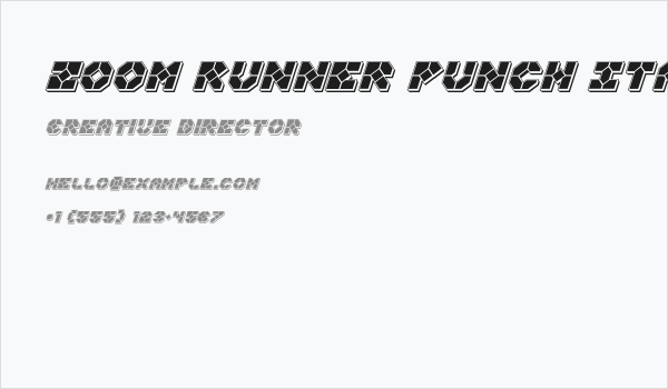 Zoom Runner Punch Italic Business Card