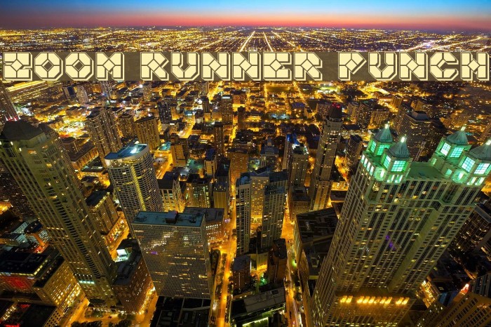 Zoom Runner Punch Font examples