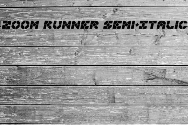 Zoom Runner Semi-Italic Font examples
