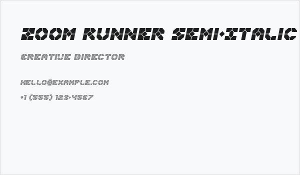 Zoom Runner Semi-Italic Business Card