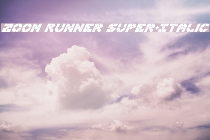 Zoom Runner Super-Italic Font examples