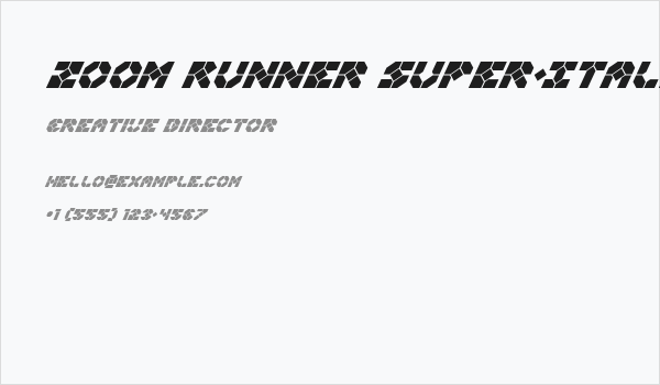 Zoom Runner Super-Italic Business Card