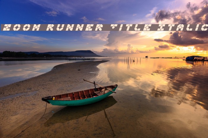 Zoom Runner Title Italic Font examples