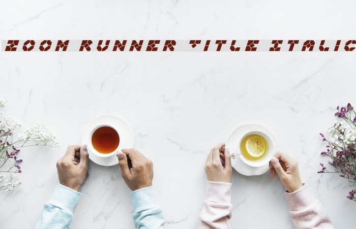 Zoom Runner Title Italic Font examples