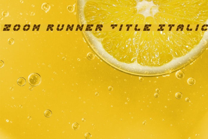 Zoom Runner Title Italic Font examples