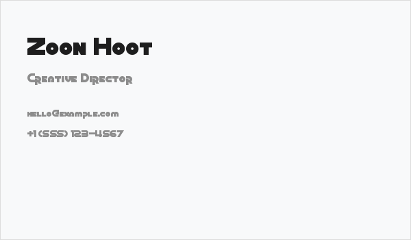 Zoon Hoot Business Card