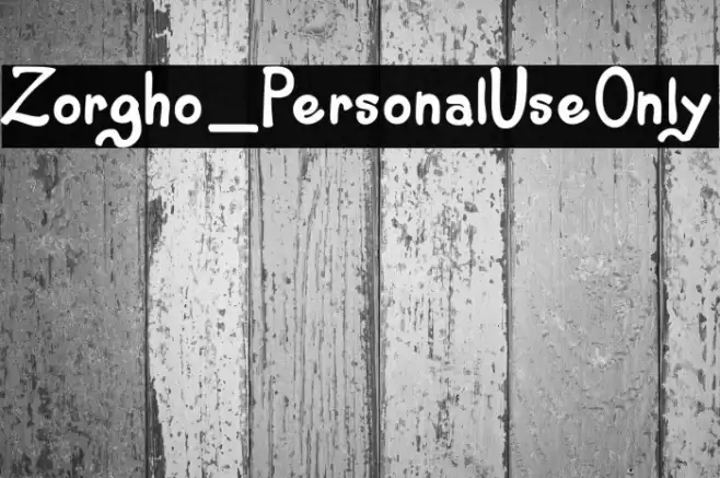 Zorgho_PersonalUseOnly Font examples