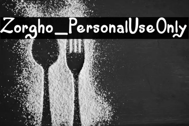 Zorgho_PersonalUseOnly Font examples