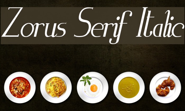 Zorus Serif Italic Font examples