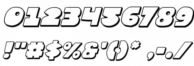 Zounderkite 3D Italic Font OTHER CHARS