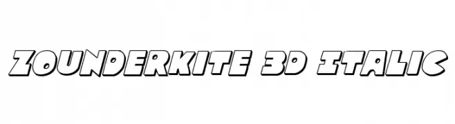 Zounderkite 3D Italic  les polices de caractères gratuit tlcharger