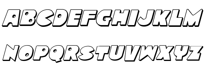 Zounderkite 3D Italic Font LOWERCASE