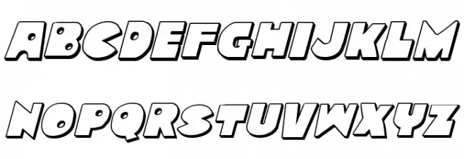 Zounderkite 3D Italic Caratteri MINUSCOLO