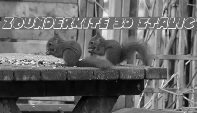Zounderkite 3D Italic Font examples
