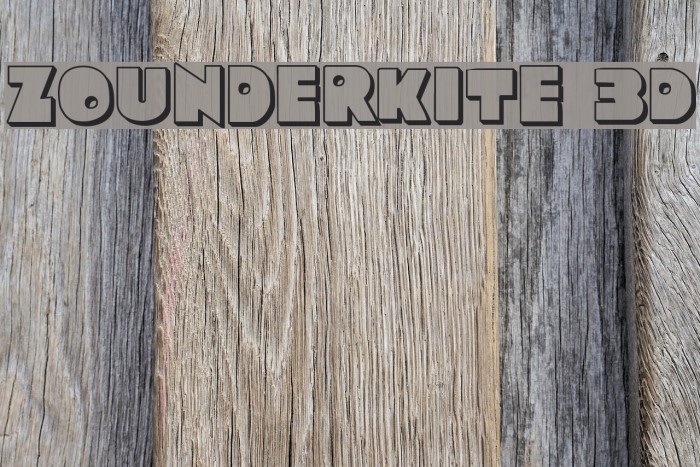 Zounderkite 3D Font examples