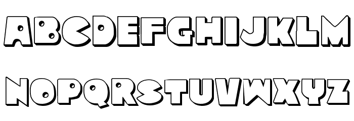Zounderkite 3D Font LOWERCASE