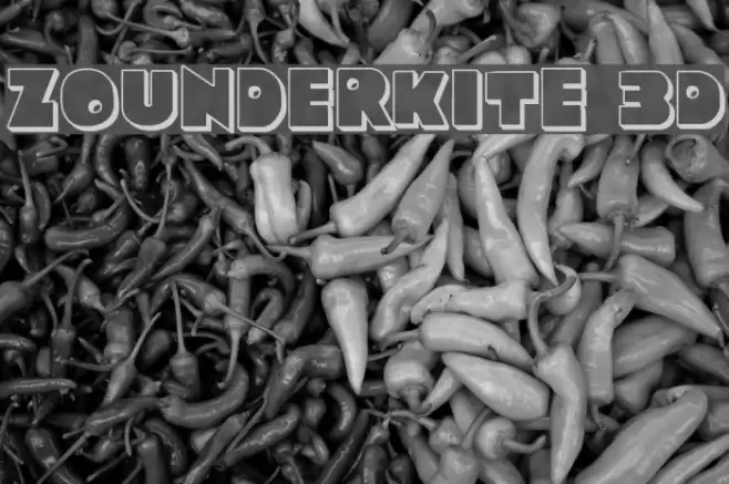 Zounderkite 3D Font examples