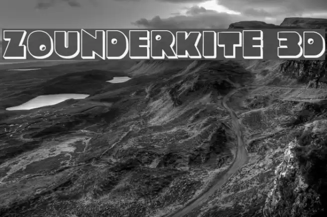 Zounderkite 3D Font examples