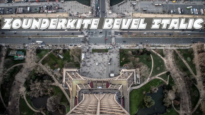 Zounderkite Bevel Italic Font examples