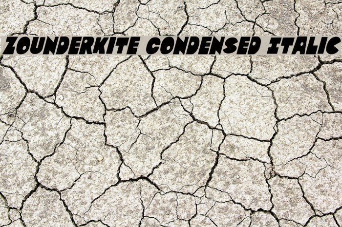 Zounderkite Condensed Italic Example 1