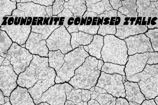 Zounderkite Condensed Italic Font examples