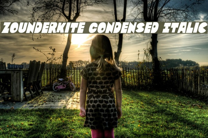 Zounderkite Condensed Italic Example 2