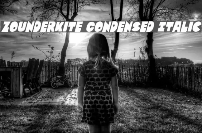 Zounderkite Condensed Italic Font examples