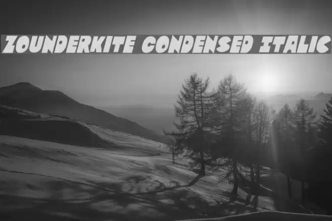 Zounderkite Condensed Italic Font examples