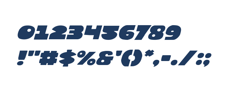 Zounderkite Expanded Italic Other Characters