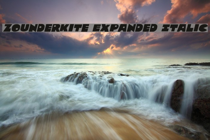 Zounderkite Expanded Italic Font examples