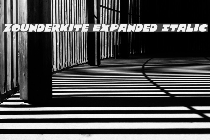 Zounderkite Expanded Italic Font examples