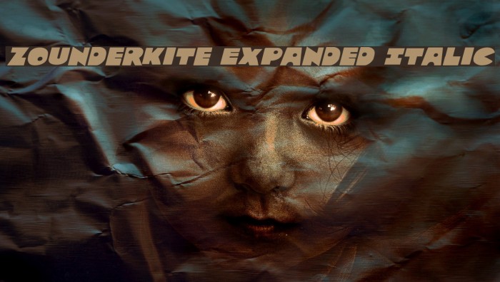 Zounderkite Expanded Italic Font examples