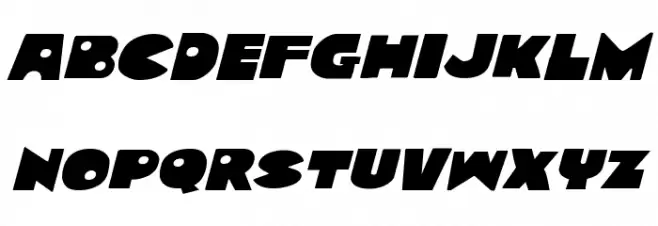 Zounderkite Expanded Italic Font Litere mici