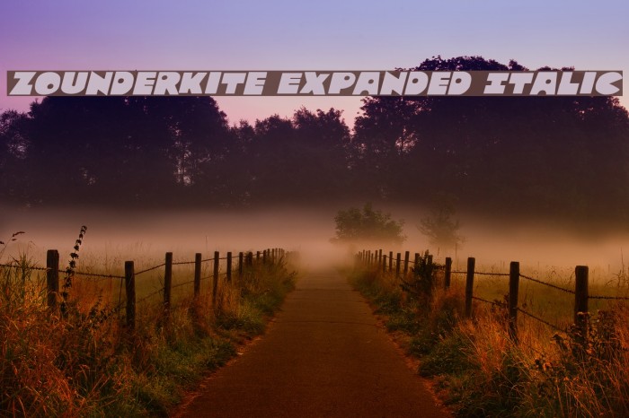 Zounderkite Expanded Italic Example 1
