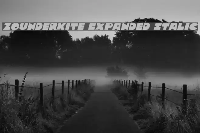 Zounderkite Expanded Italic Font examples