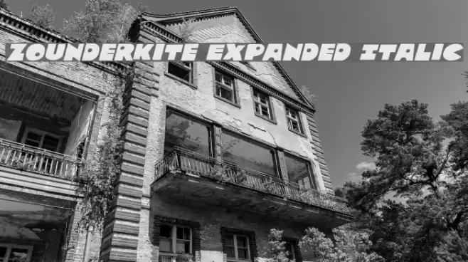 Zounderkite Expanded Italic Font examples