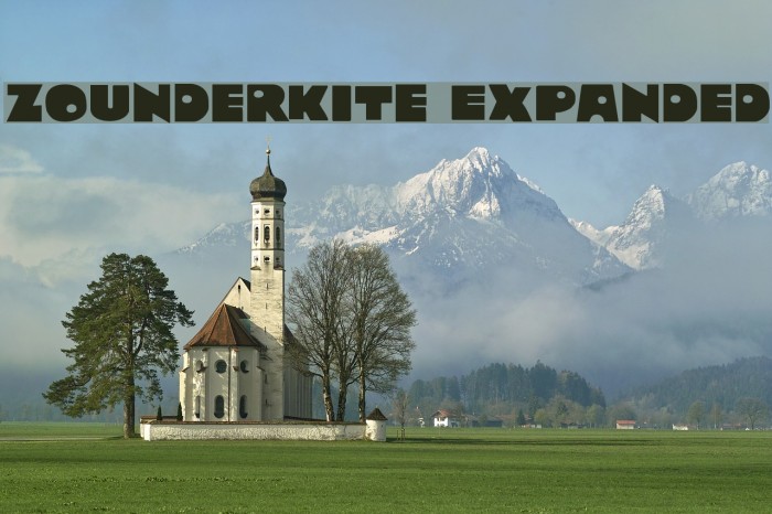 Zounderkite Expanded Font examples