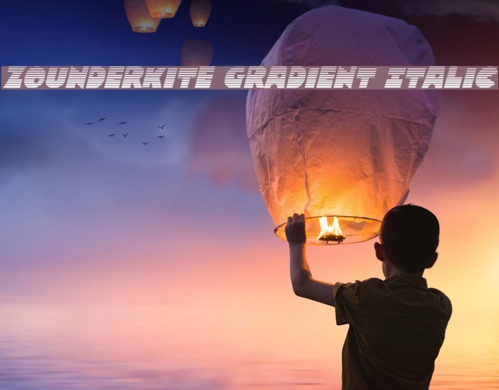 Zounderkite Gradient Italic Font examples