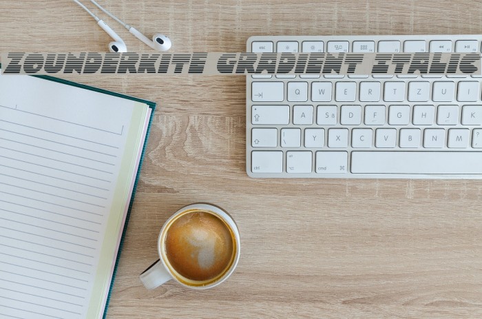 Zounderkite Gradient Italic Font examples
