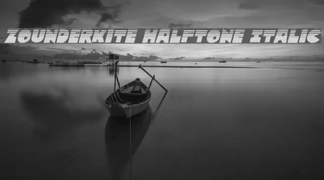 Zounderkite Halftone Italic Font examples