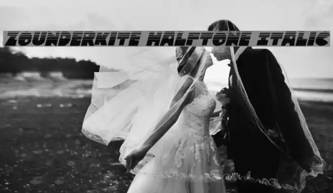 Zounderkite Halftone Italic Font examples