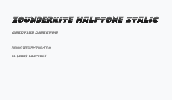 Zounderkite Halftone Italic Business Card