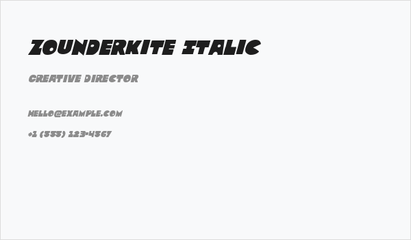 Zounderkite Italic Business Card