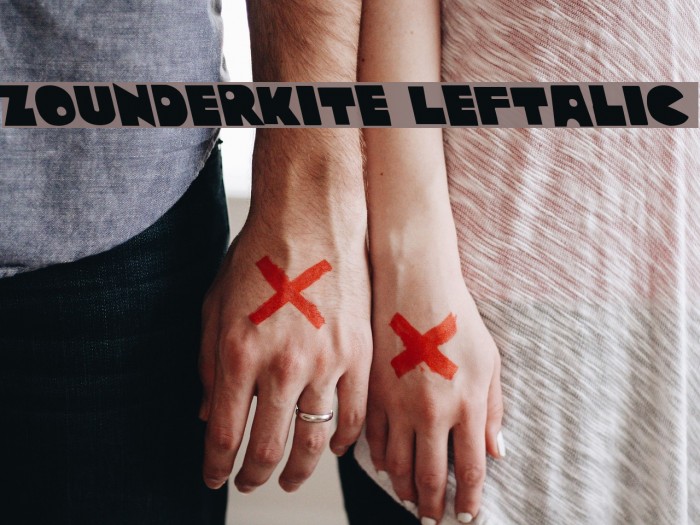 Zounderkite Leftalic Font examples