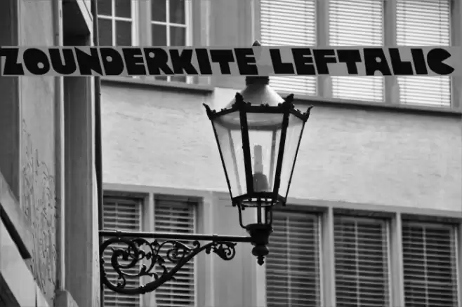 Zounderkite Leftalic Font examples