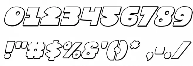 Zounderkite Outline Italic Font OTHER CHARS