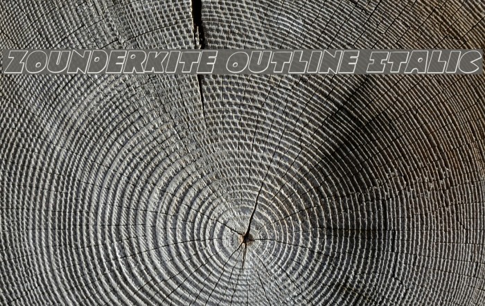 Zounderkite Outline Italic Example 1